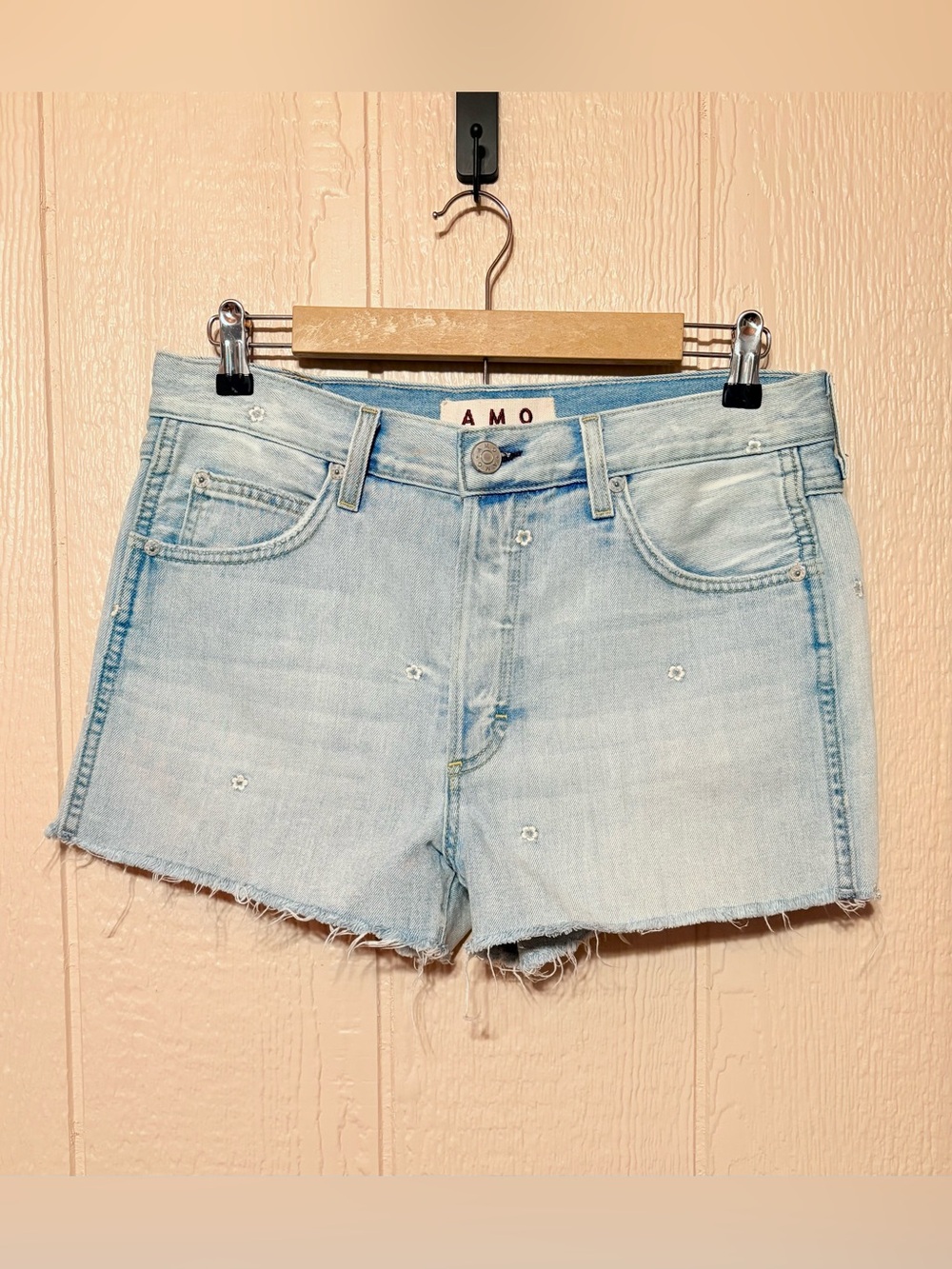 AMO Babe Jean Shorts Jorts Floral Size 29